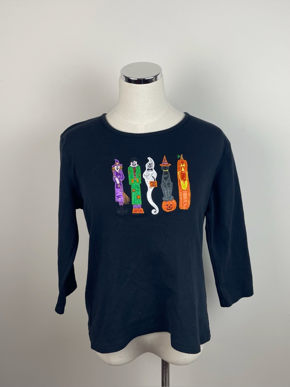 Peanut Butter & Jelly Black Orange Halloween Spooky Shirt Top Women Medium